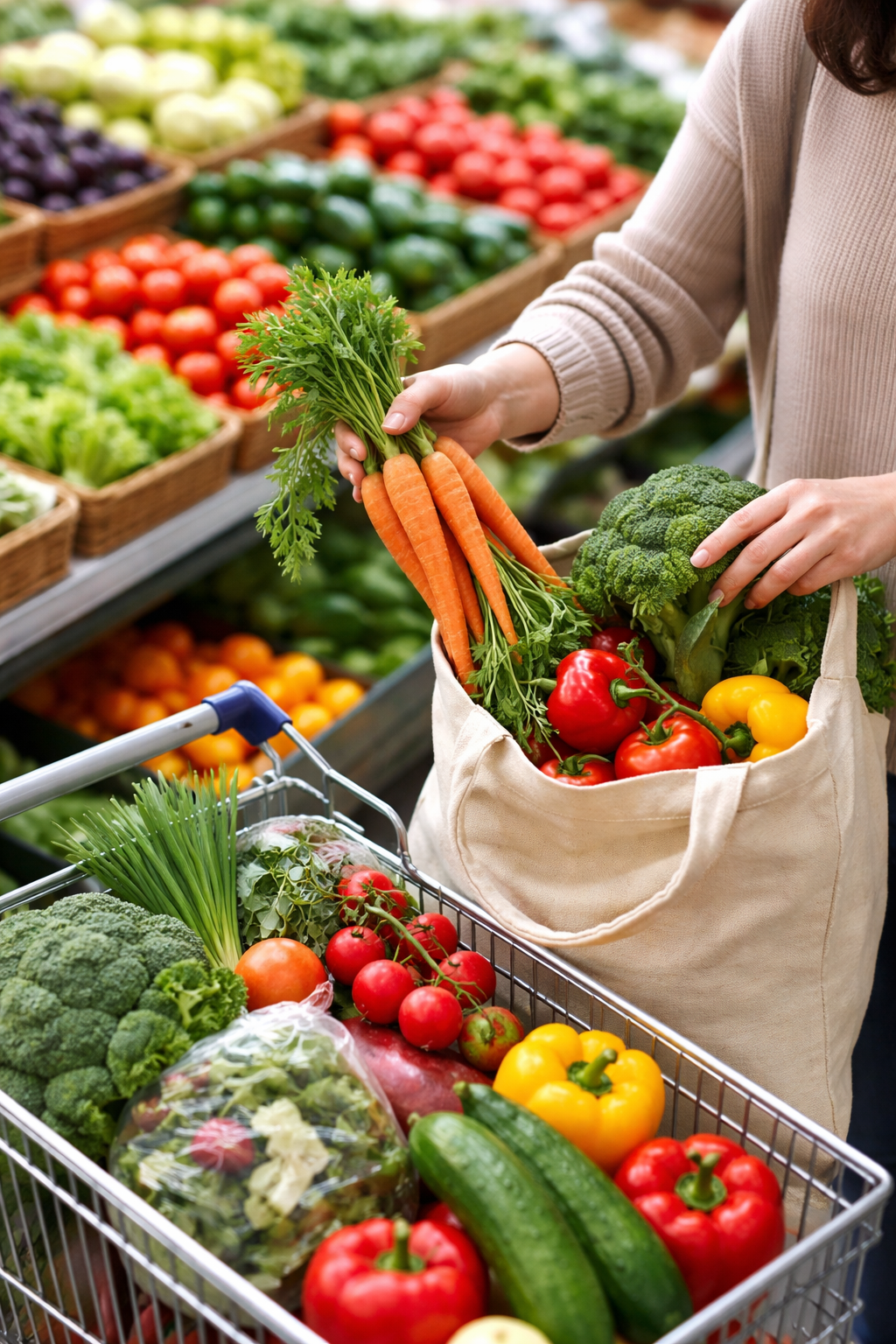 Grocery shopping vegetables